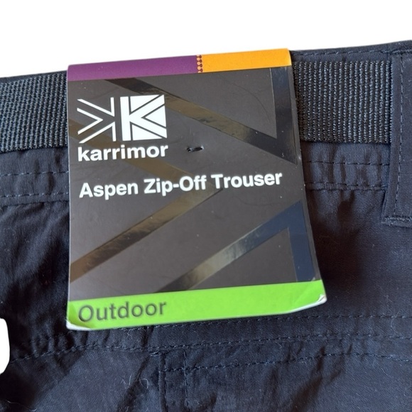 New Karrimor Aspen Zip-Off Convertible Roll Up Pant Black Belt Lightweight US10 - Picture 6 of 16